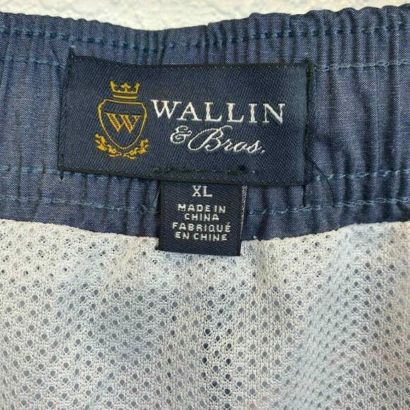 Wallin & Bros Swim Trunks Shorts Mens XL Gray Striped Mesh Lined NEW - Picture 3 of 4